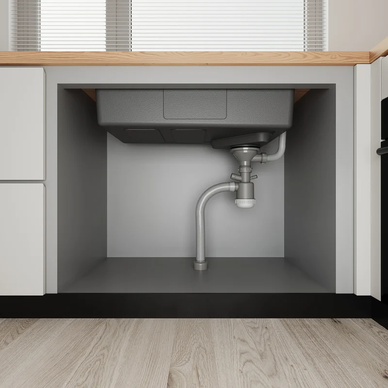 Évier de cuisine en acier inoxydable 304 SUS à 1 cuve, évier encastrable à une cuve avec égouttoir, crépine triangulaire, Argent, 70 × 48 cm