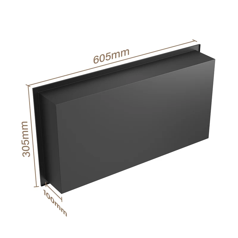Niche murale de douche en acier inoxydable, niche de douche encastrée, étagère individuelle de stockage pour salle de bains, pas de carrelage nécessaire, 60 x 30 x 10 cm, noir