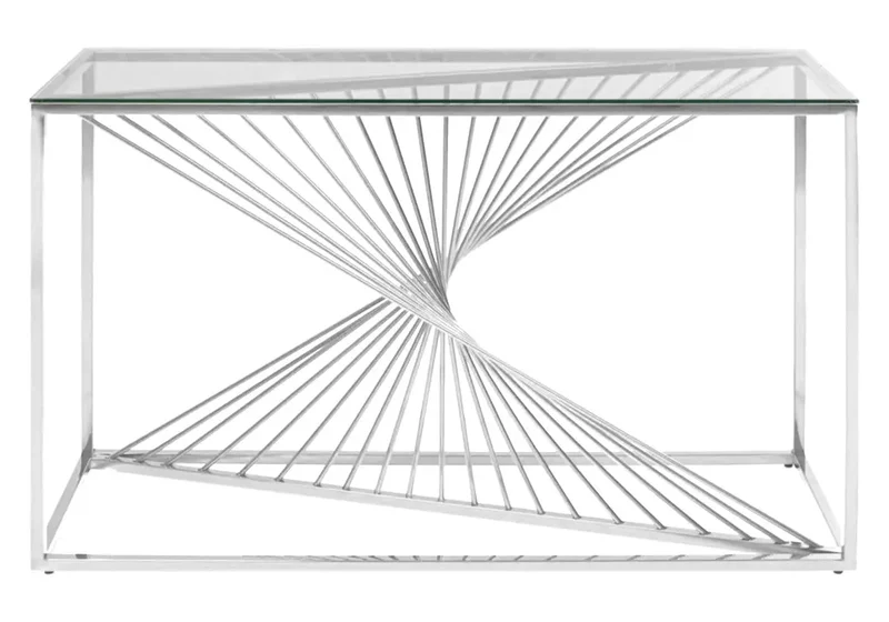 Console argentée verre trempé - Luc