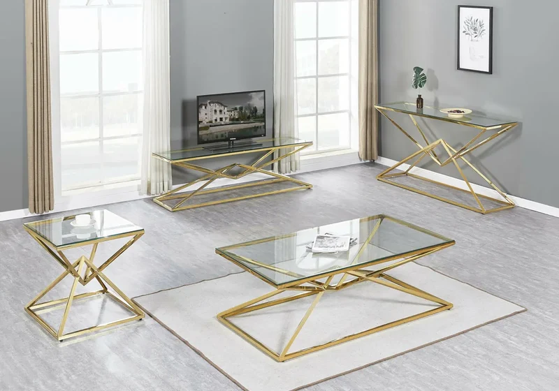 Console dorée design - Luxor