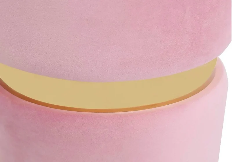 Pouf design doré velours rose - Isy
