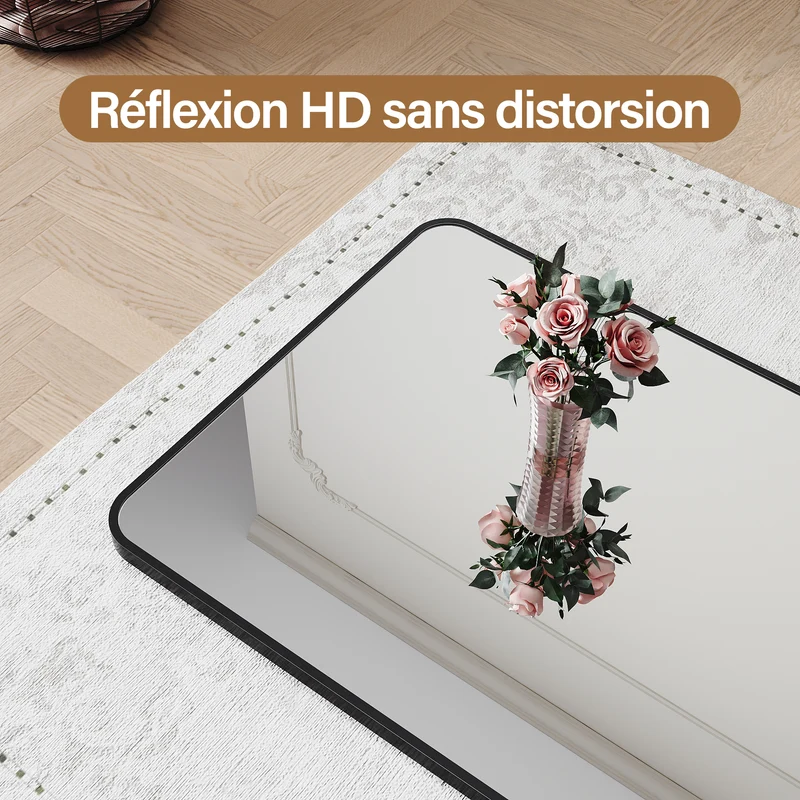SIRHONA Miroir de maquillage moderne installation murale ou verticale 1600 x 600 x 28mm