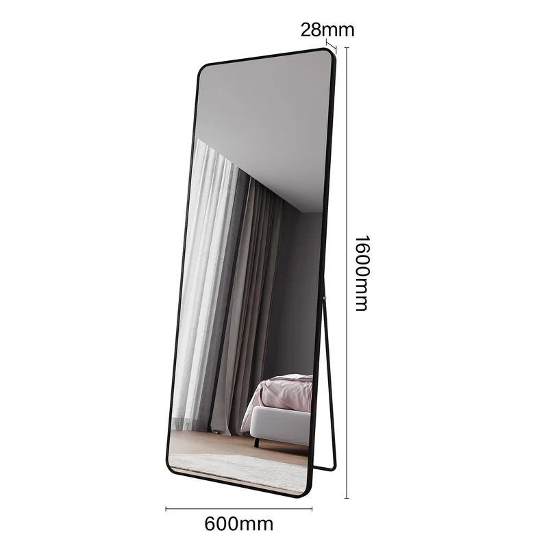 SIRHONA Miroir de maquillage moderne installation murale ou verticale 1600 x 600 x 28mm
