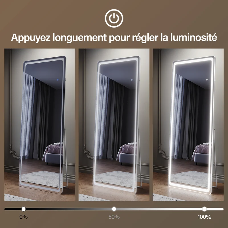 SIRHONA Miroirs grand format sur pied 1600x600x35mm