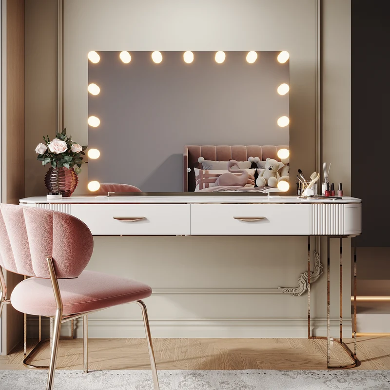 SIRHONA Miroir de maquillage LED, mural ou de table, 1000 x 700 x 35mm