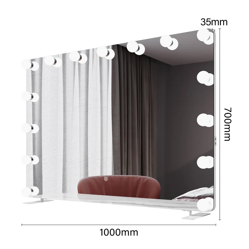 SIRHONA Miroir de maquillage LED, mural ou de table, 1000 x 700 x 35mm