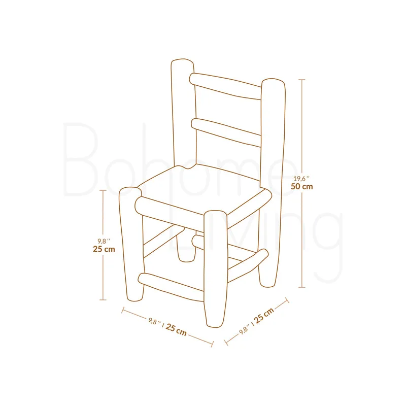 Chaise enfant bois et corde tressée