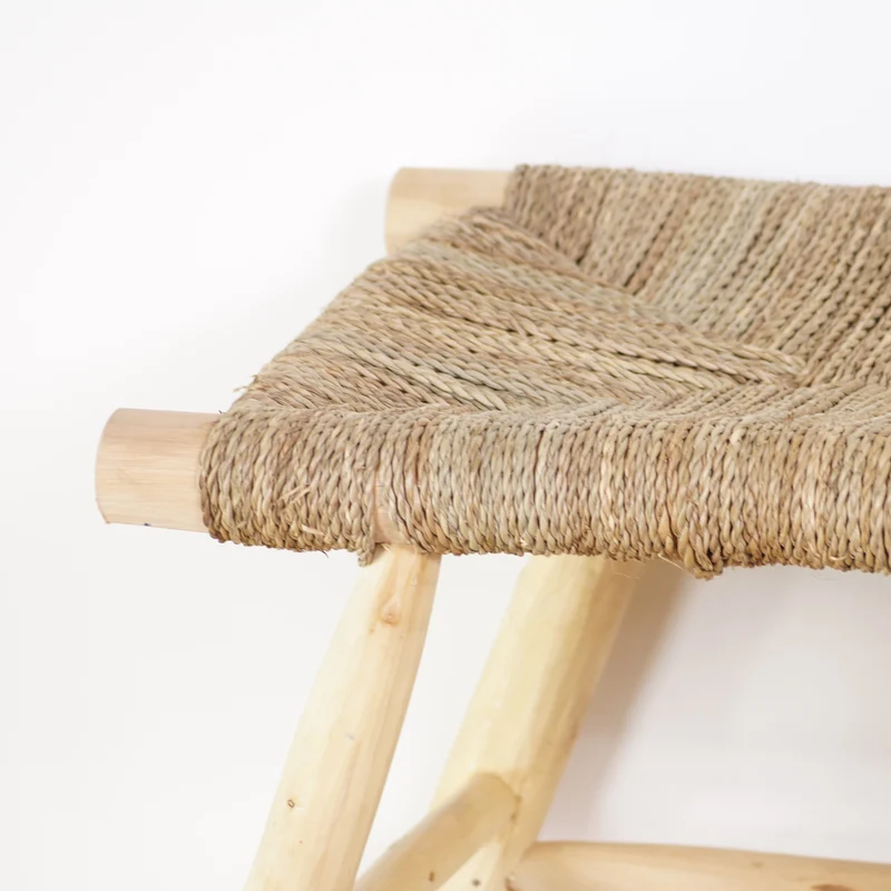 Banc ethnique en bois et corde 80cm