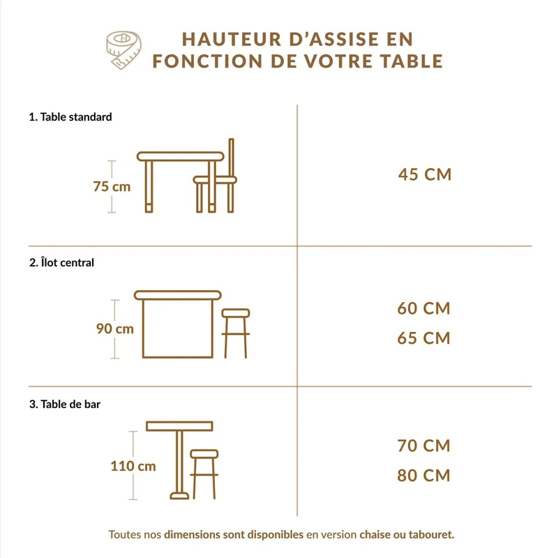 Tabouret de bar en bois et corde - 60cm