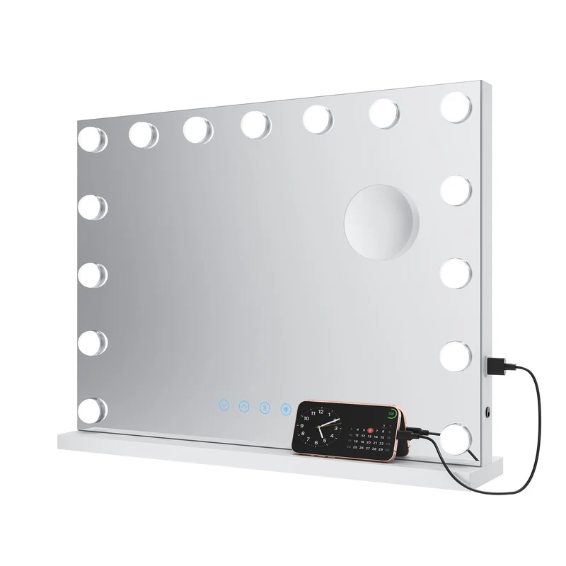 SIRHONA Miroir Mural Miroir Maquillage 58x43cm LED Mirror Hollywood 3 couleurs