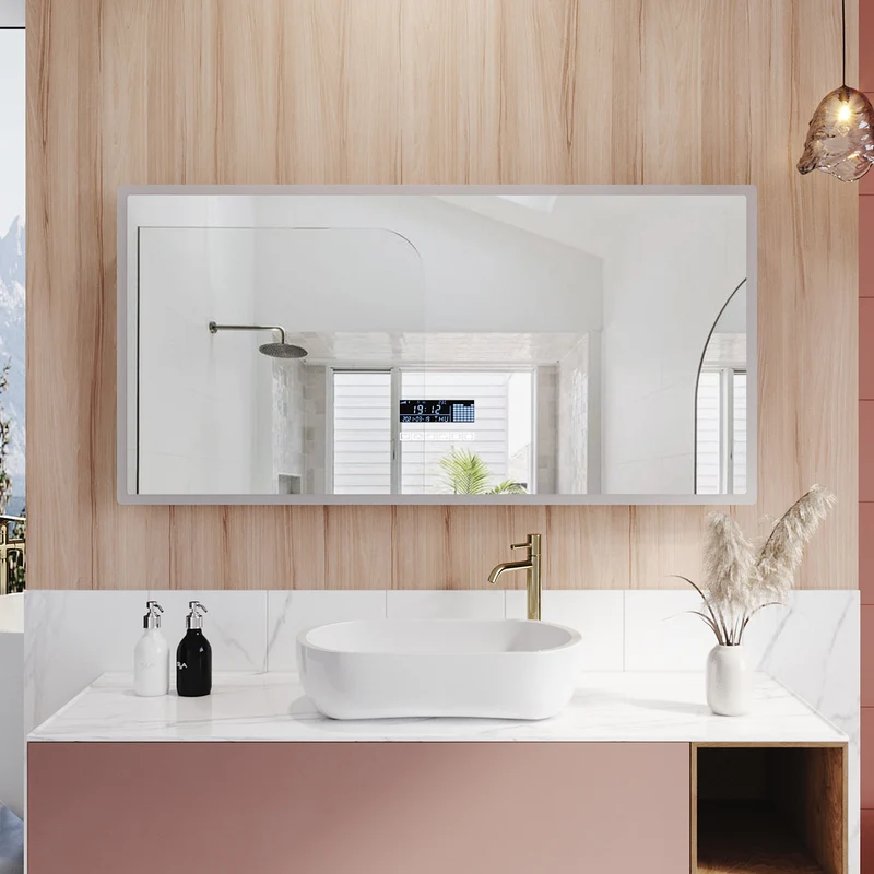 SIRHONA Miroir de Salle de Bain LED Anti-buée Miroir avec éclairage LED Miroir Cosmétiques Mural avec 3 températures de Couleur