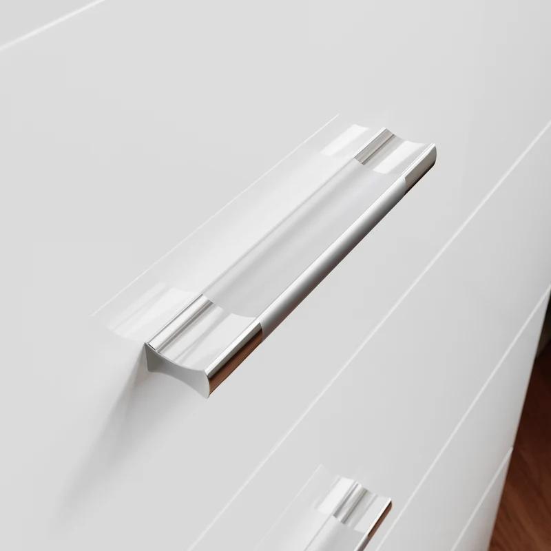 SIRHONA Commode Verticale LED 4 Tiroirs Blanche Brillante W 60 x D 40 x H 83 cm