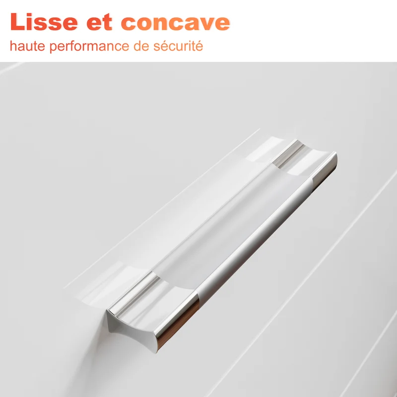 SIRHONA Commode Verticale LED 4 Tiroirs Blanche Brillante W 60 x D 40 x H 83 cm