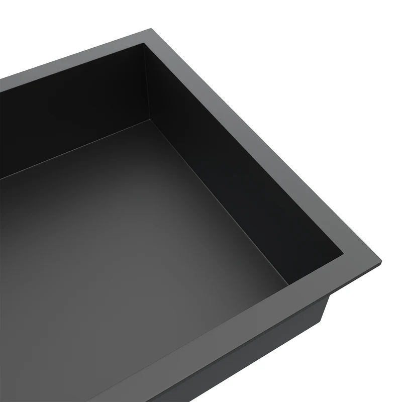 Niche murale de douche en acier inoxydable, niche de douche encastrée, étagère unique de stockage pour salle de bains, pas de carrelage nécessaire, 90 x 30 x 10 cm, noir
