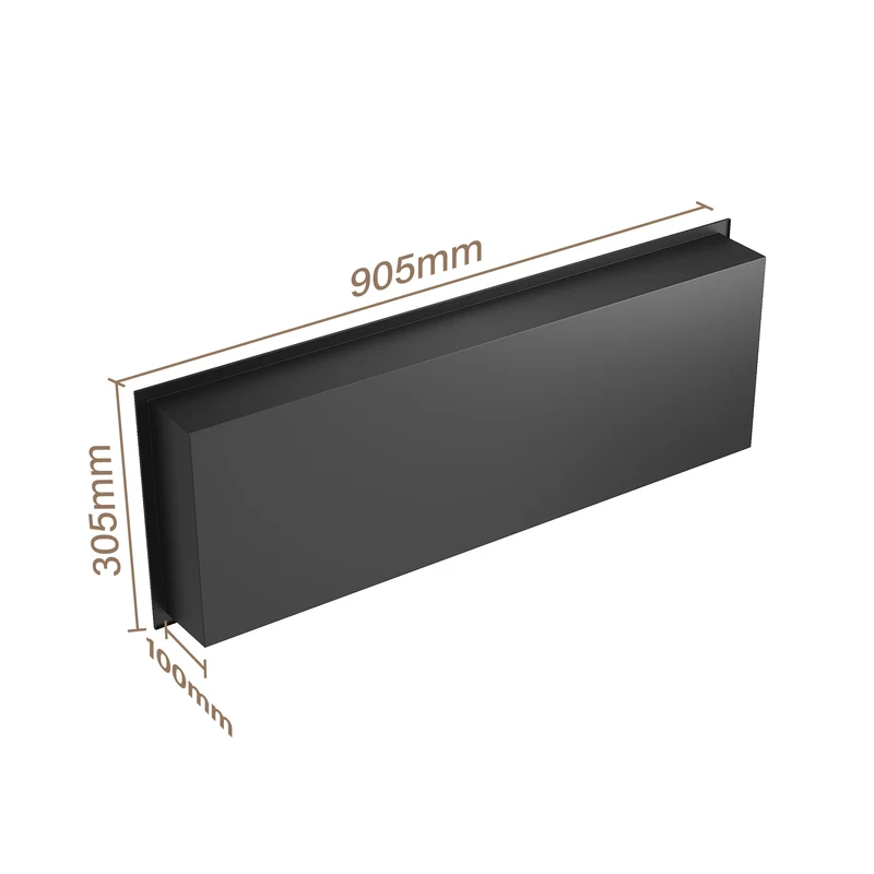 Niche murale de douche en acier inoxydable, niche de douche encastrée, étagère unique de stockage pour salle de bains, pas de carrelage nécessaire, 90 x 30 x 10 cm, noir