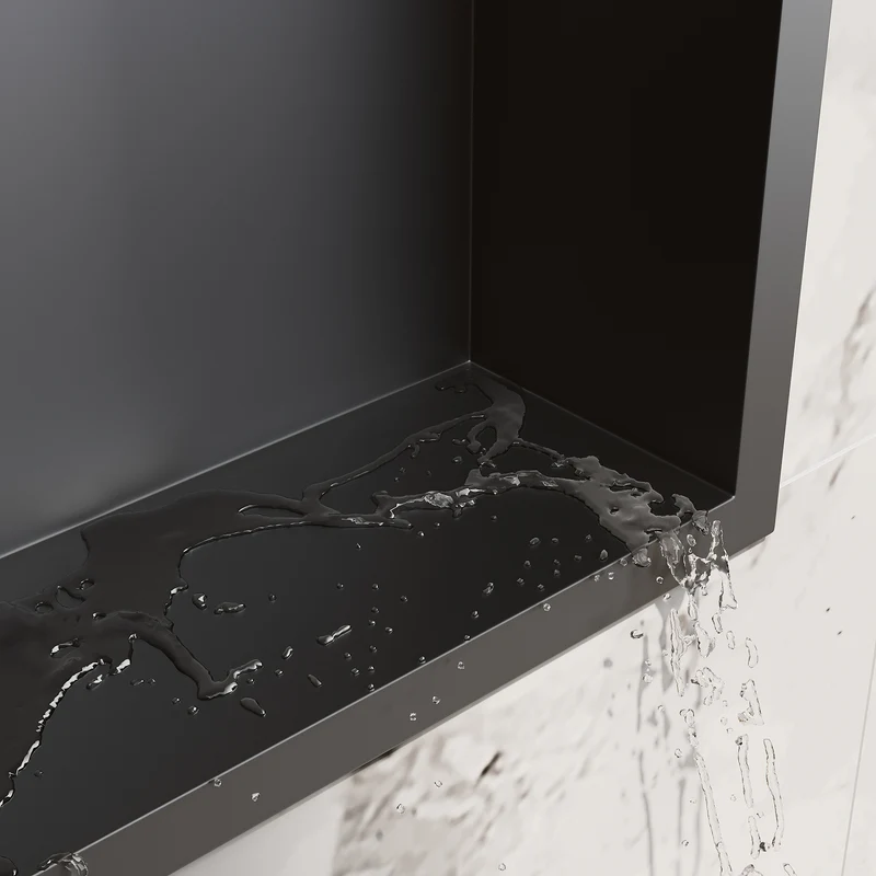 Niche murale de douche en acier inoxydable, niche de douche encastrée, étagère individuelle de stockage pour salle de bain, étanche, pas de carrelage nécessaire, 30 x 30 x 10 cm