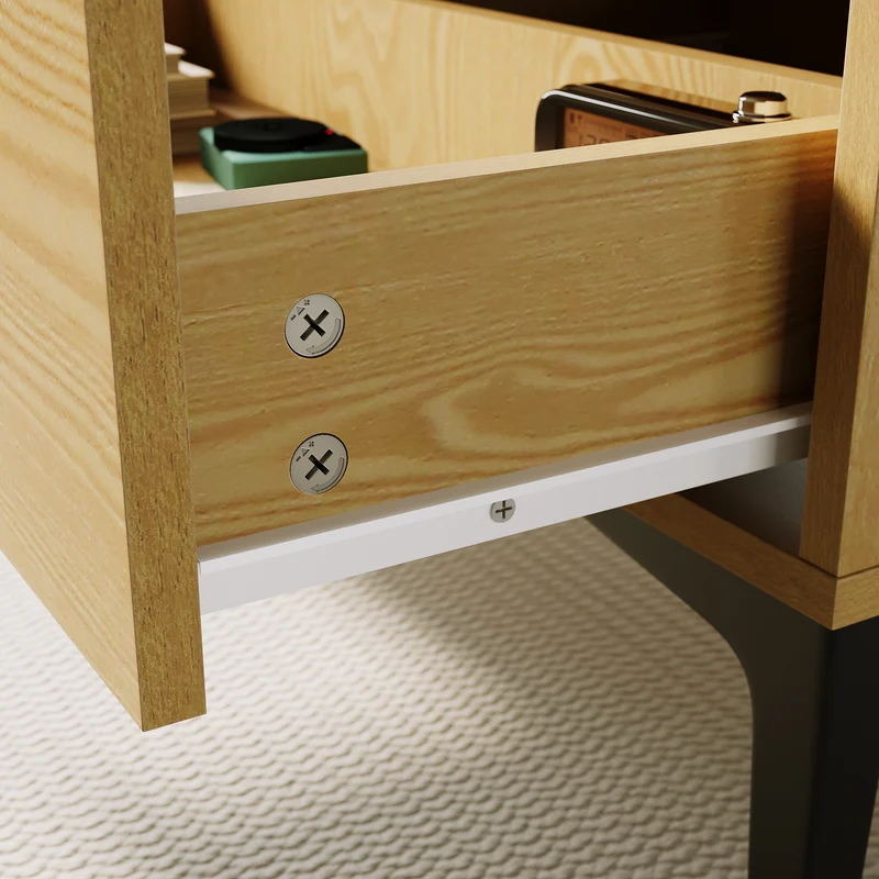 SIRHONA Table basse fixe avec tiroir Table de salon Sturdy and Sturdy Construction Meubles couleur bois, 100x55x40 cm