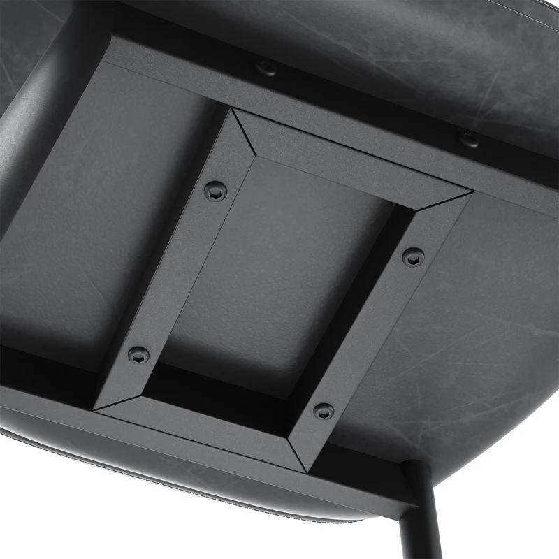 SIRHONA Lot de 2 Tabourets de Bar Chaise avec Dossier et Repose-pieds Style modern Gris siège Noire base