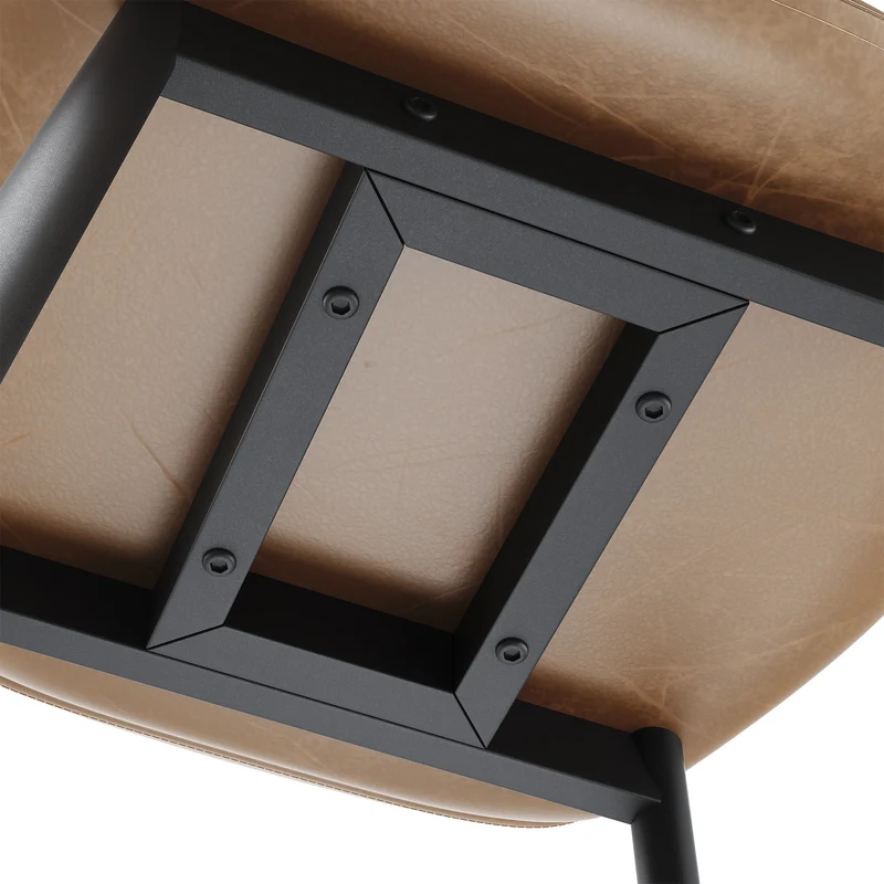 SIRHONA Lot de 2 Tabourets de Bar Chaise avec Dossier et Repose-pieds Style modern Marron siège Noire base