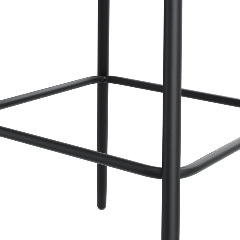 SIRHONA Lot de 2 Tabourets de Bar Chaise avec Dossier et Repose-pieds Style modern Marron siège Noire base