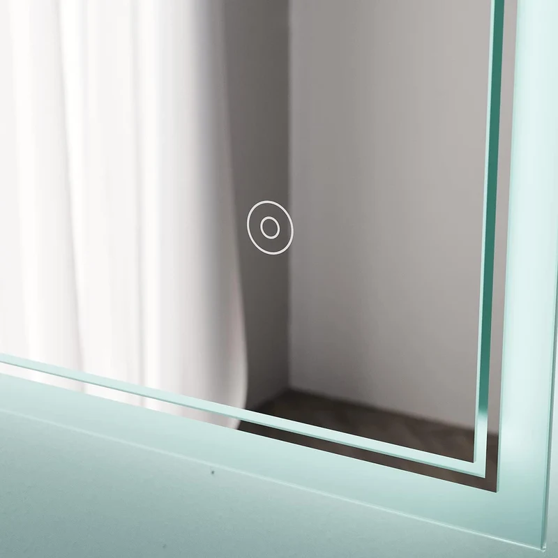 SIRHONA miroir de salle de bain 70x50cm avec éclairage antibuée miroir de salle de bain LED avec interrupteur mural