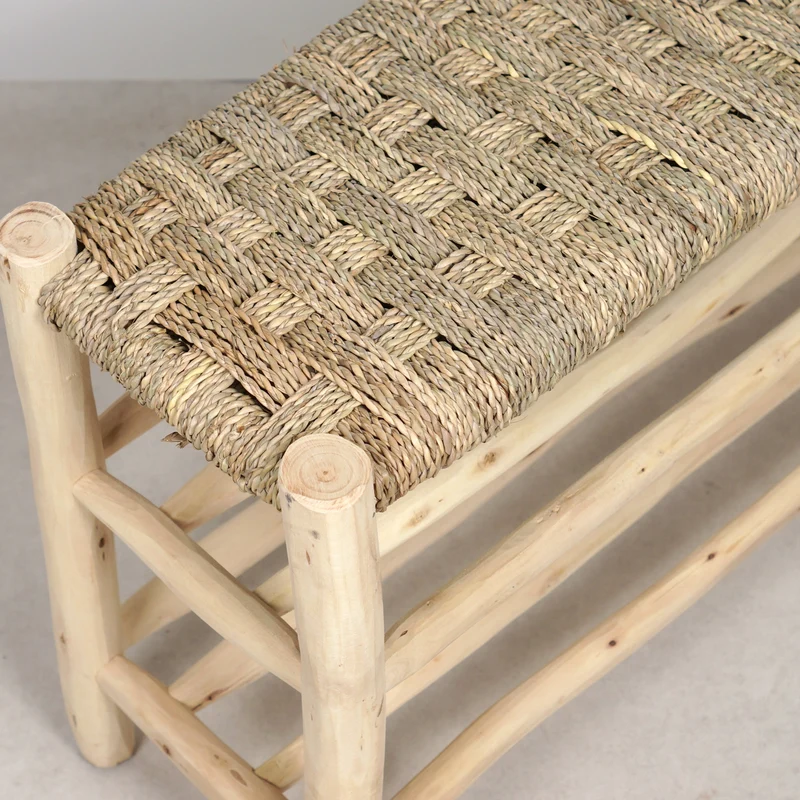 Banc en bois avec double rangement 60cm