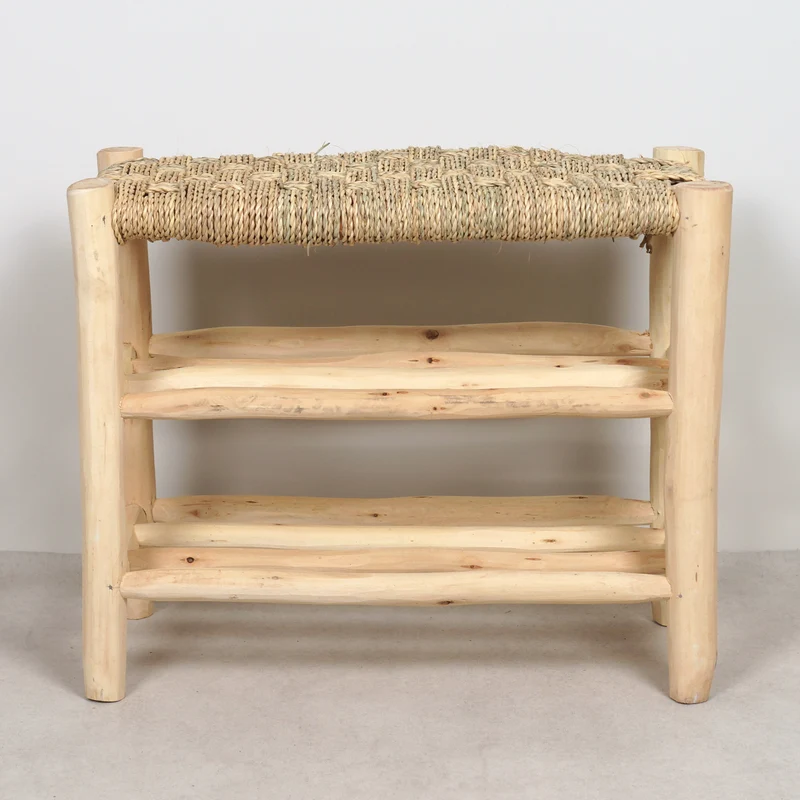Banc en bois avec double rangement 60cm
