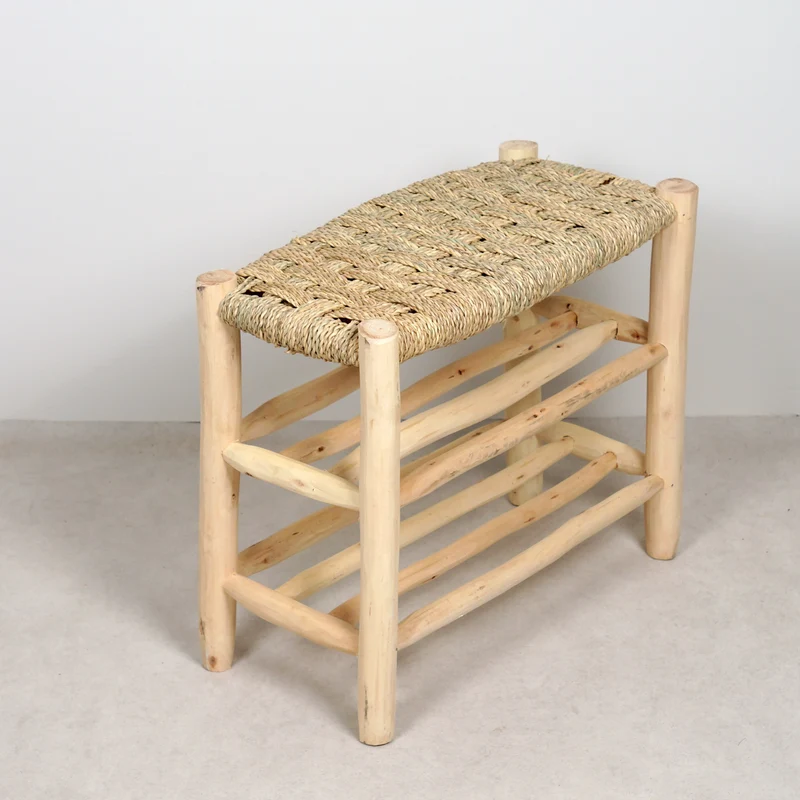 Banc en bois avec double rangement 60cm