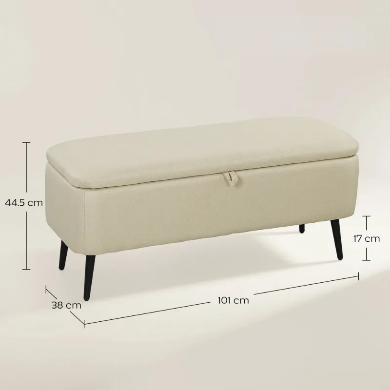 Banc de Rangement Scandinave Bleu avec Coffre | Design Minimaliste