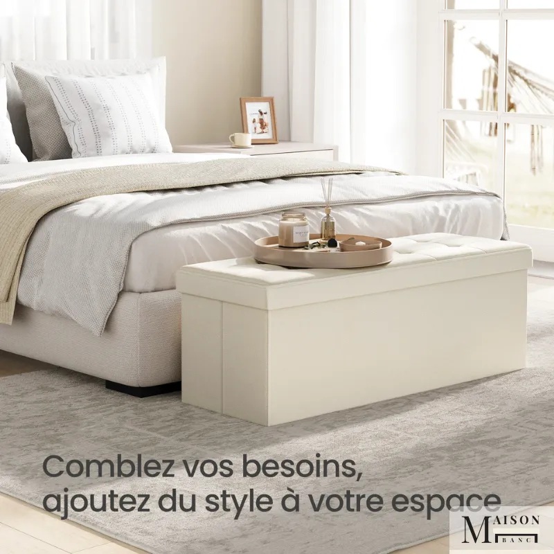 Banc Coffre Scandinave Pliable | Design Minimaliste et Décoratif