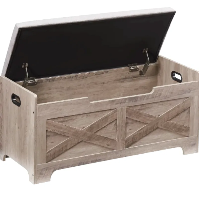 Banc Coffre en Bois avec Rangement | Design Décoratif et Assise Confortable