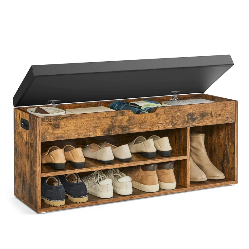 Banc d’Entrée Coffre en Bois | Assise Confort et Design Moderne