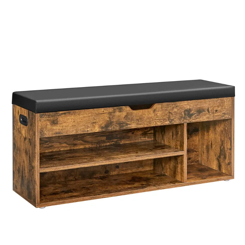 Banc d’Entrée Coffre en Bois | Assise Confort et Design Moderne