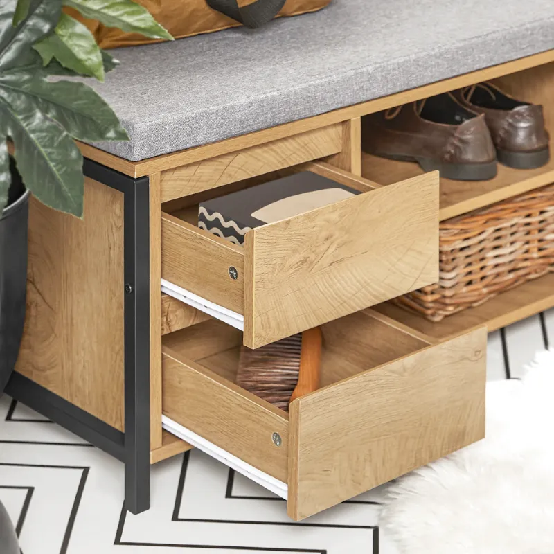 Banc à Chaussures Scandinave avec Rangement | Bois Naturel et Design