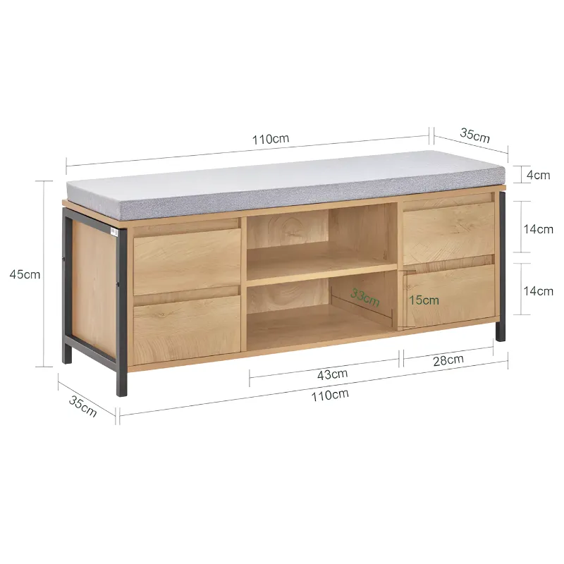 Banc à Chaussures Scandinave avec Rangement | Bois Naturel et Design