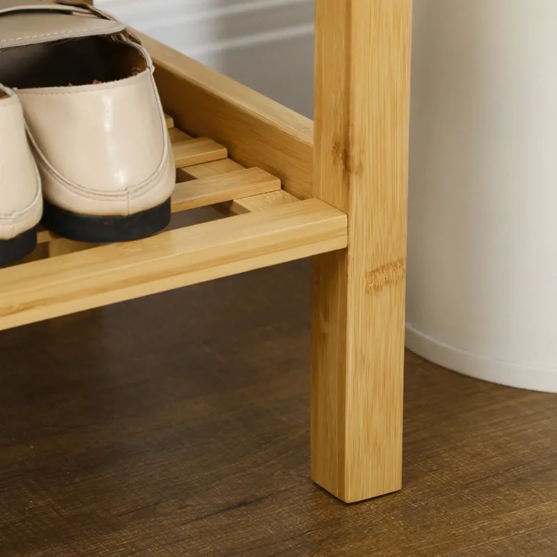 Banc d’Entrée en Bois de Bambou avec Rangement Chaussures | Design Scandinave