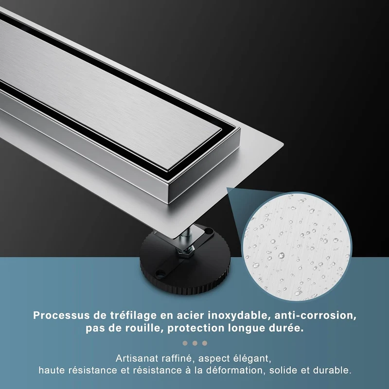 SIRHONA Caniveau Douche Italienne 60cm ~ 110cm à carreler