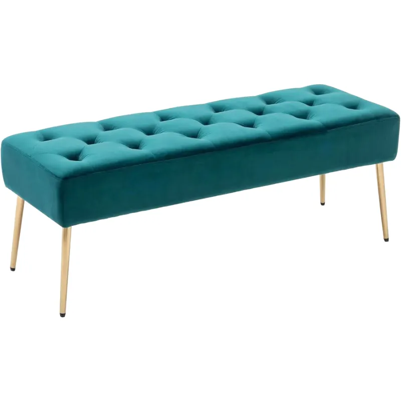 Banc Bout de Lit en Velours Rembourré | Design Minimaliste