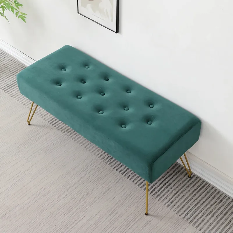 Banc d'entrée Ottoman Design Moderne Luxe | Élégance Dorée et Velours