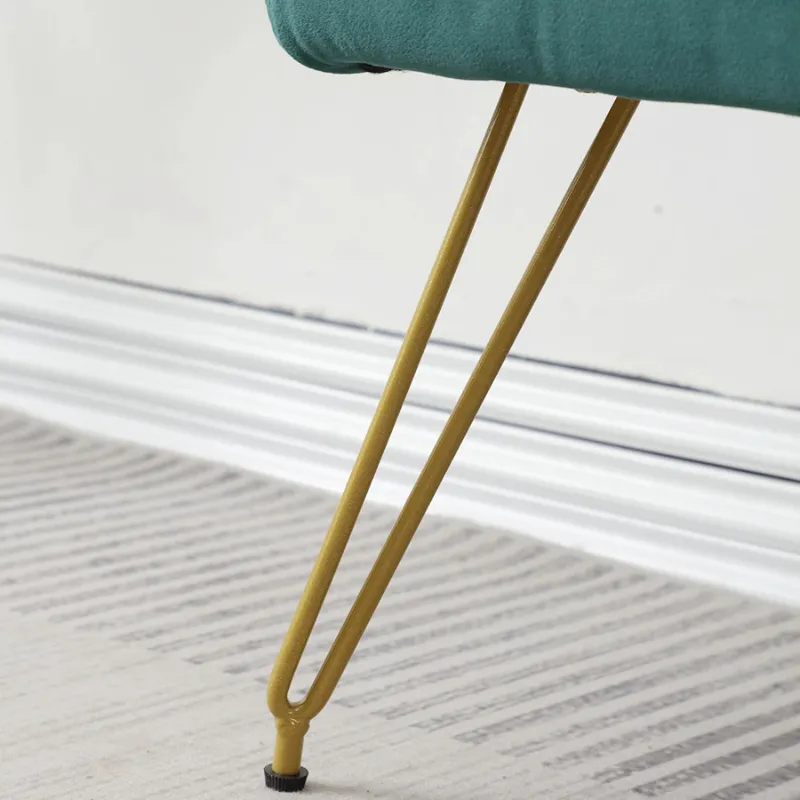Banc d'entrée Ottoman Design Moderne Luxe | Élégance Dorée et Velours
