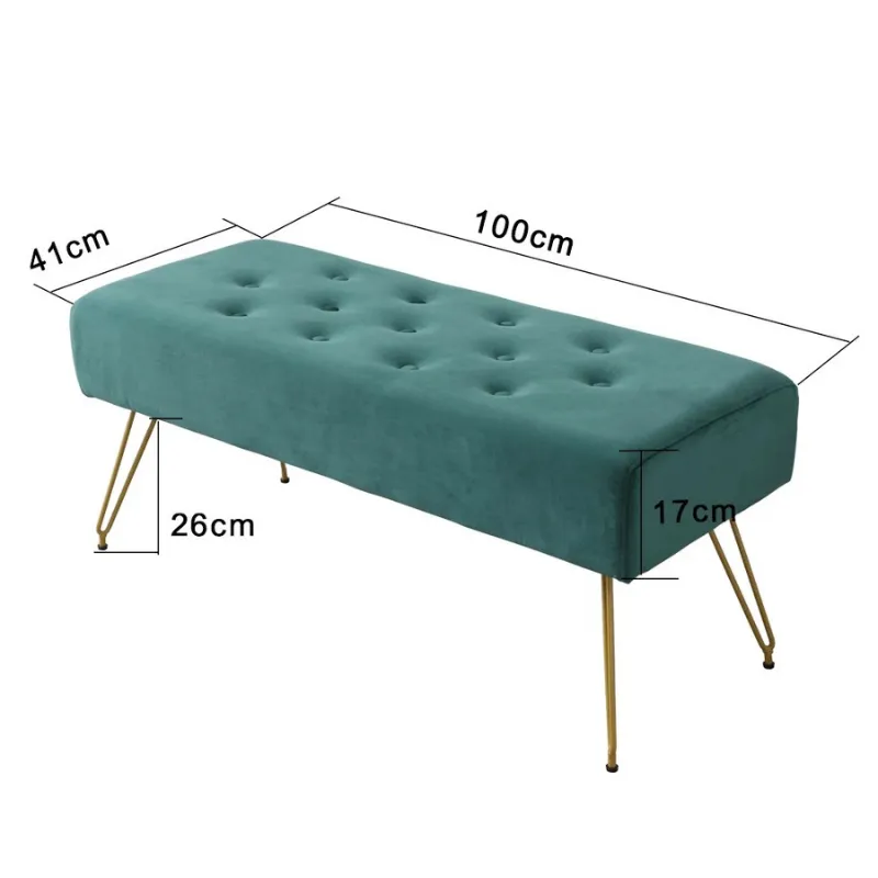 Banc d'entrée Ottoman Design Moderne Luxe | Élégance Dorée et Velours