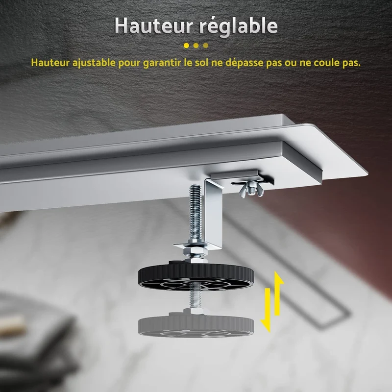 SIRHONA Caniveau de douche italienne 70-100 cm en acier inoxydable avec grille