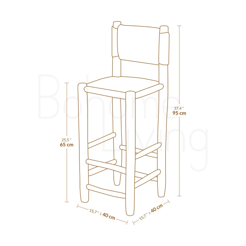 Chaise haute en bois et nylon 60cm