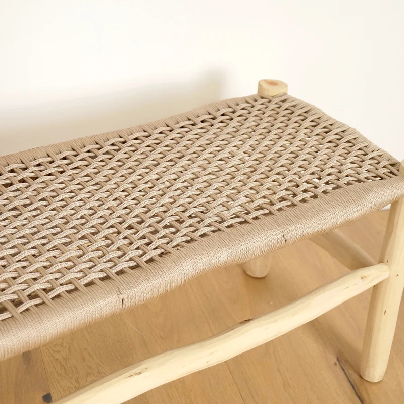 Banc en bois et assise en nylon Beige