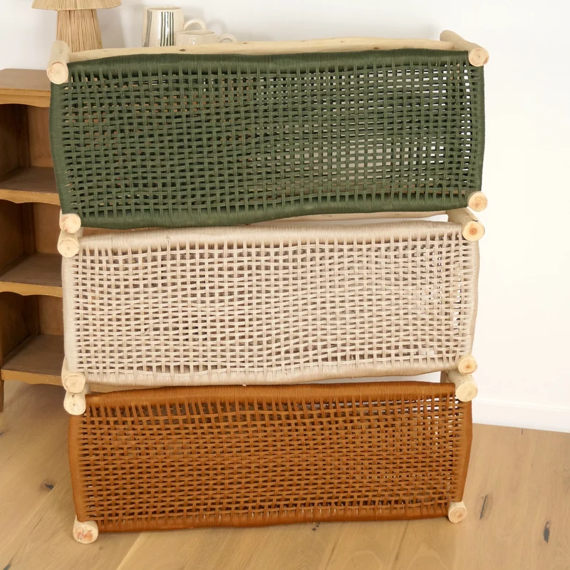 Banc en bois et assise en nylon Vert