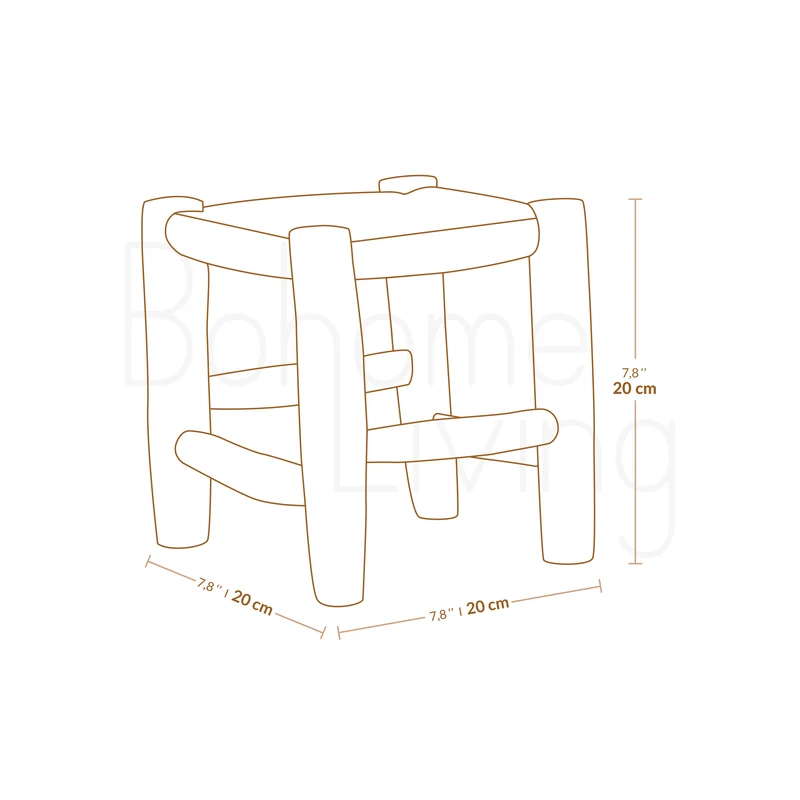 Tabouret marocain coloré en bois - Camel