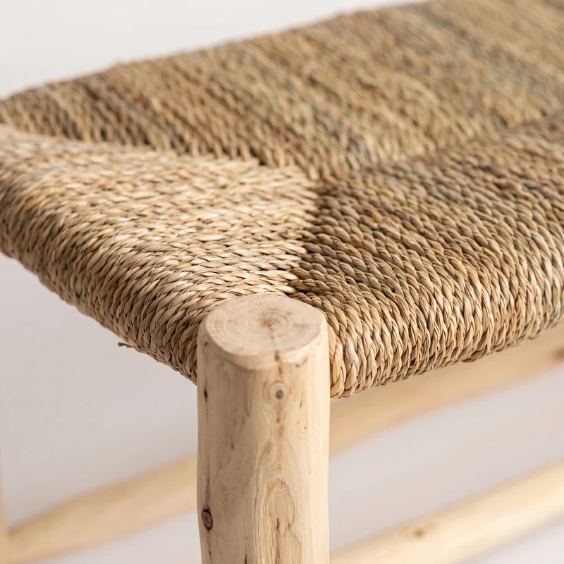 Banc marocain en bois avec rangement 100cm
