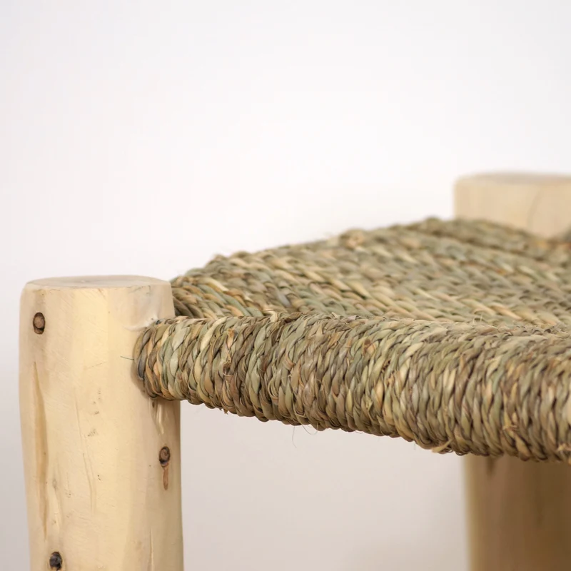 Banc marocain en bois avec rangement 60cm