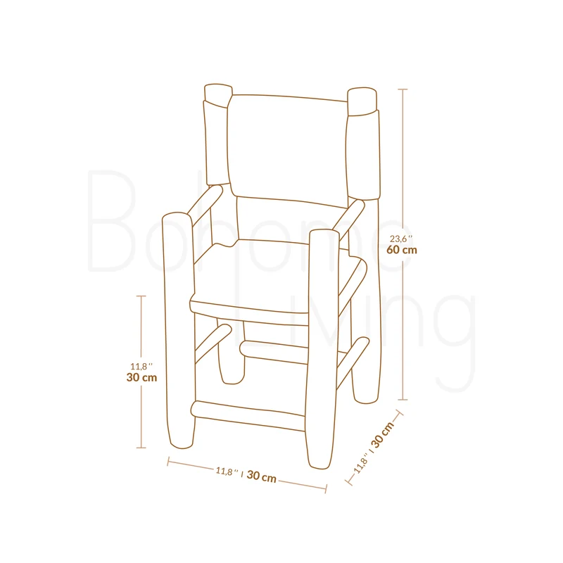 Chaise enfant en bois avec accoudoirs