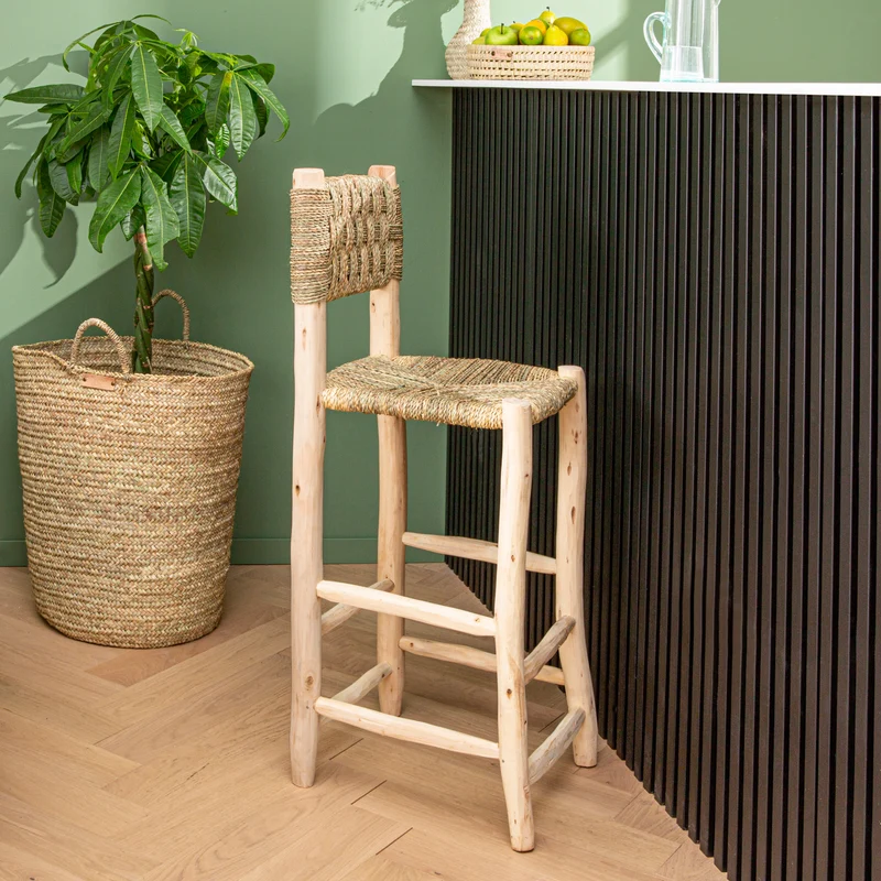Chaise haute en bois et corde - 65cm